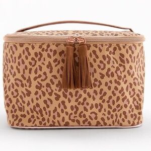 NEW Leopard Animal Print Makeup Cosmetic Bag with Tassels